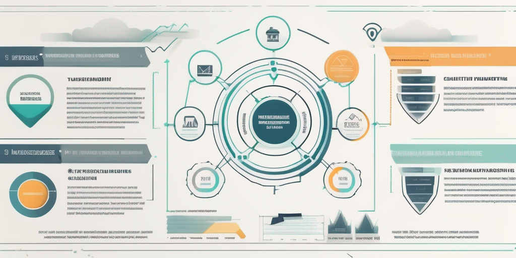 Eine dynamische Infografik zur transformativen Wirkung von Content-Marketing mit Strategien, Kennzahlen und Erfolgsgeschichten.