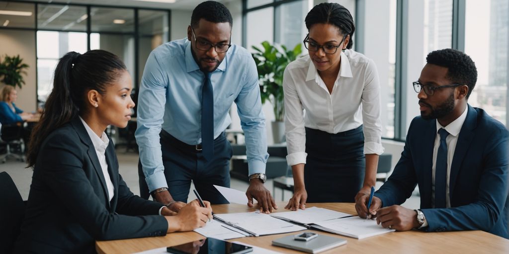 Geschäftstreffen mit Team im modernen Büro