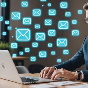 Marketer arbeitet an Email-Strategien