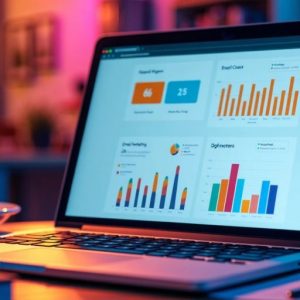 Laptop mit Email-Marketing-Dashboard